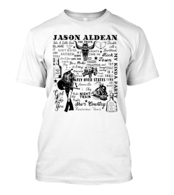 Jason Aldean My Kinda Party Night Train She's Country Girl Like You T-Shirt