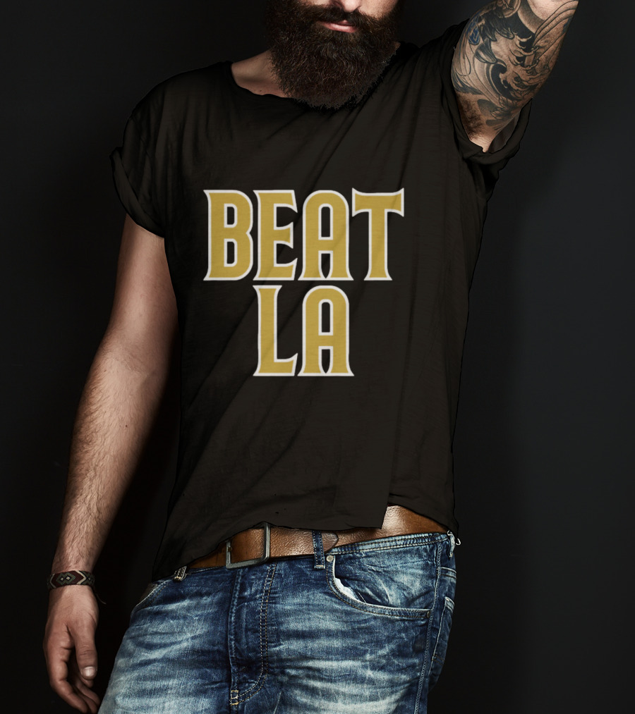 San Diego Beat LA Brown Text T-Shirt