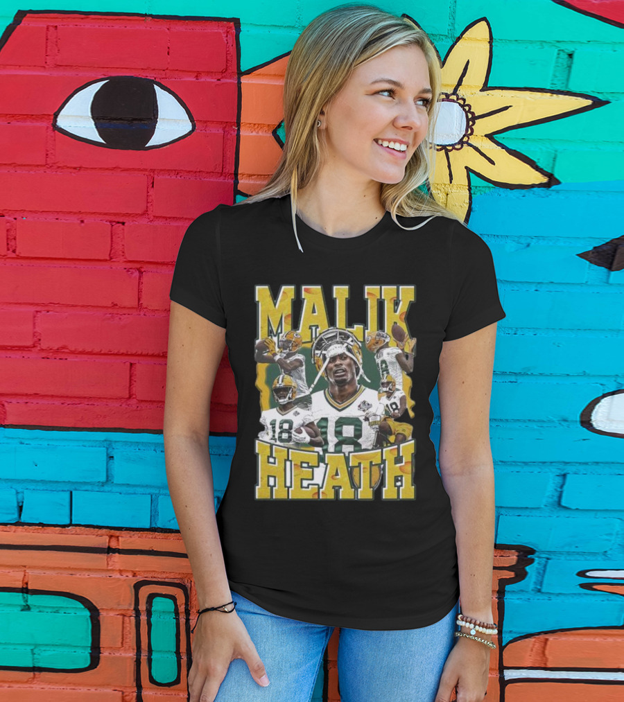 Malik Heath Green Bay Packers Football Player Collage T-Shirt