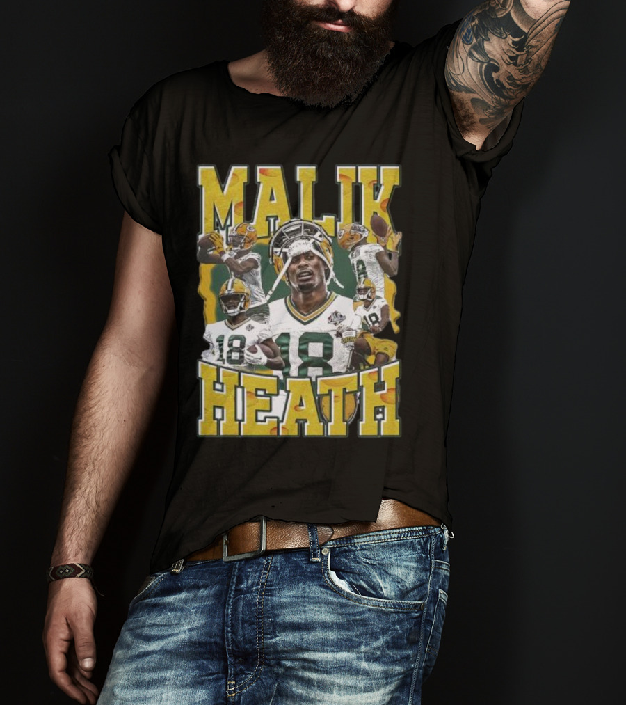 Malik Heath Green Bay Packers Football Player Collage T-Shirt