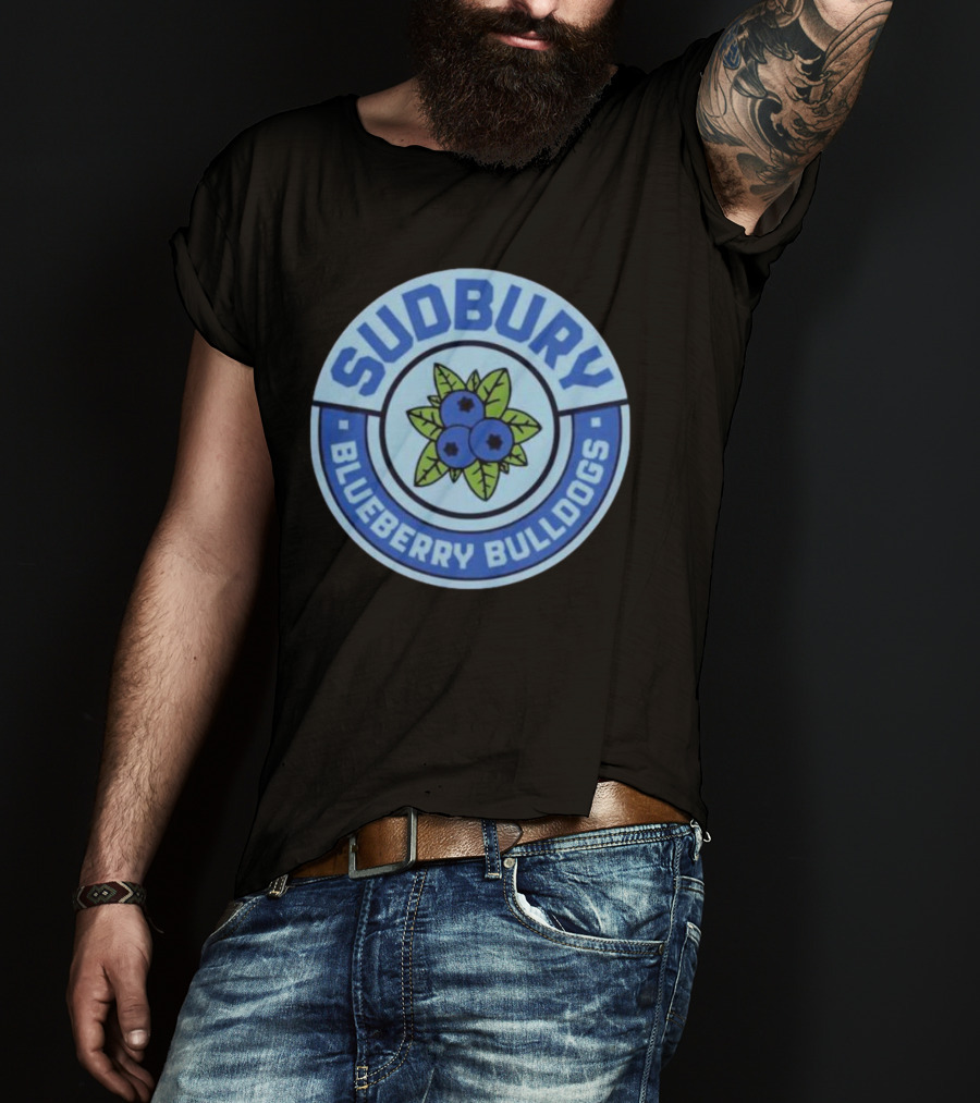Sudbury Blueberry Bulldogs Logo Circle With Leaf And Fruit T-Shirt