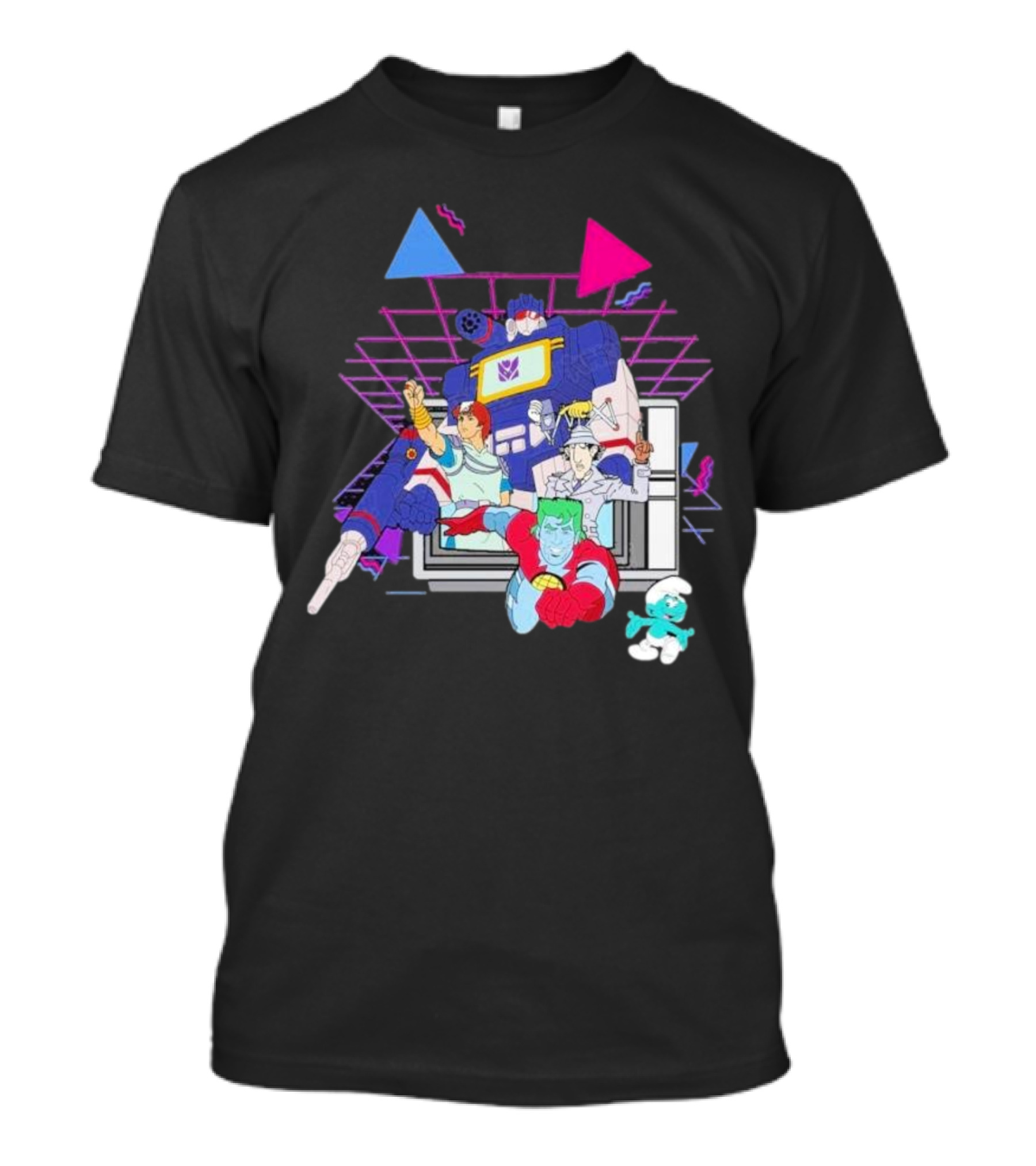 Retro Roll-Call From Iconic 80s Cartoon Heroes And Transforming Robot Adventures T-Shirt
