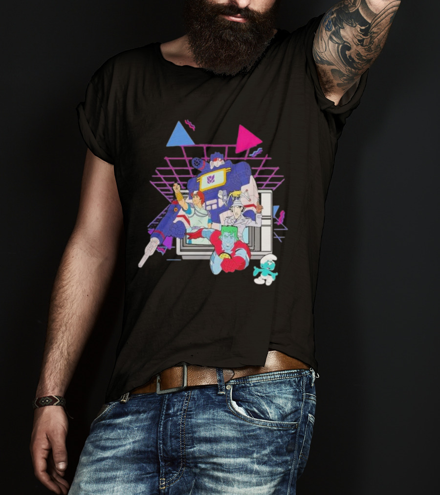 Retro Roll-Call From Iconic 80s Cartoon Heroes And Transforming Robot Adventures T-Shirt
