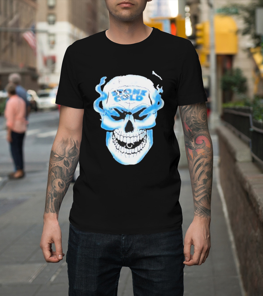 De Paul Wearing Stone Cold Steve Austin Smoking Skull T-Shirt