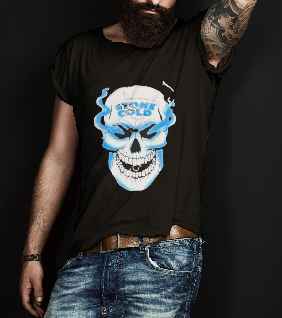De Paul Wearing Stone Cold Steve Austin Smoking Skull T-Shirt