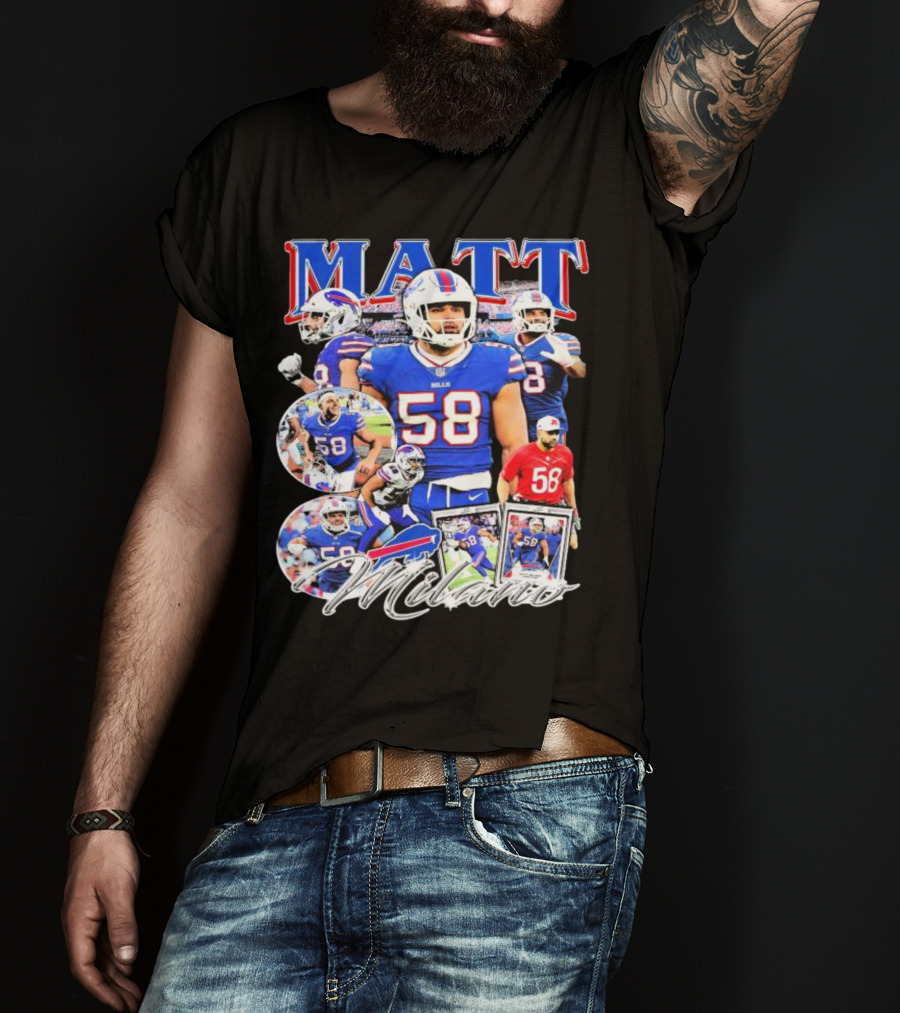 Buffalo Bills NFL Matt Milano 58 Football Highlights T-Shirt
