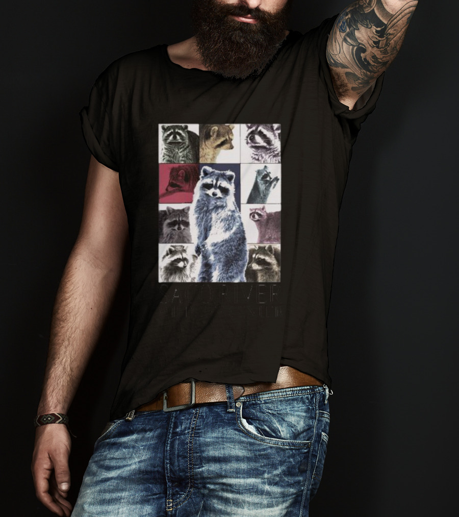 Raccoons Through The Eras Saco River Wildlife Center Wildlife Appreciation T-Shirt