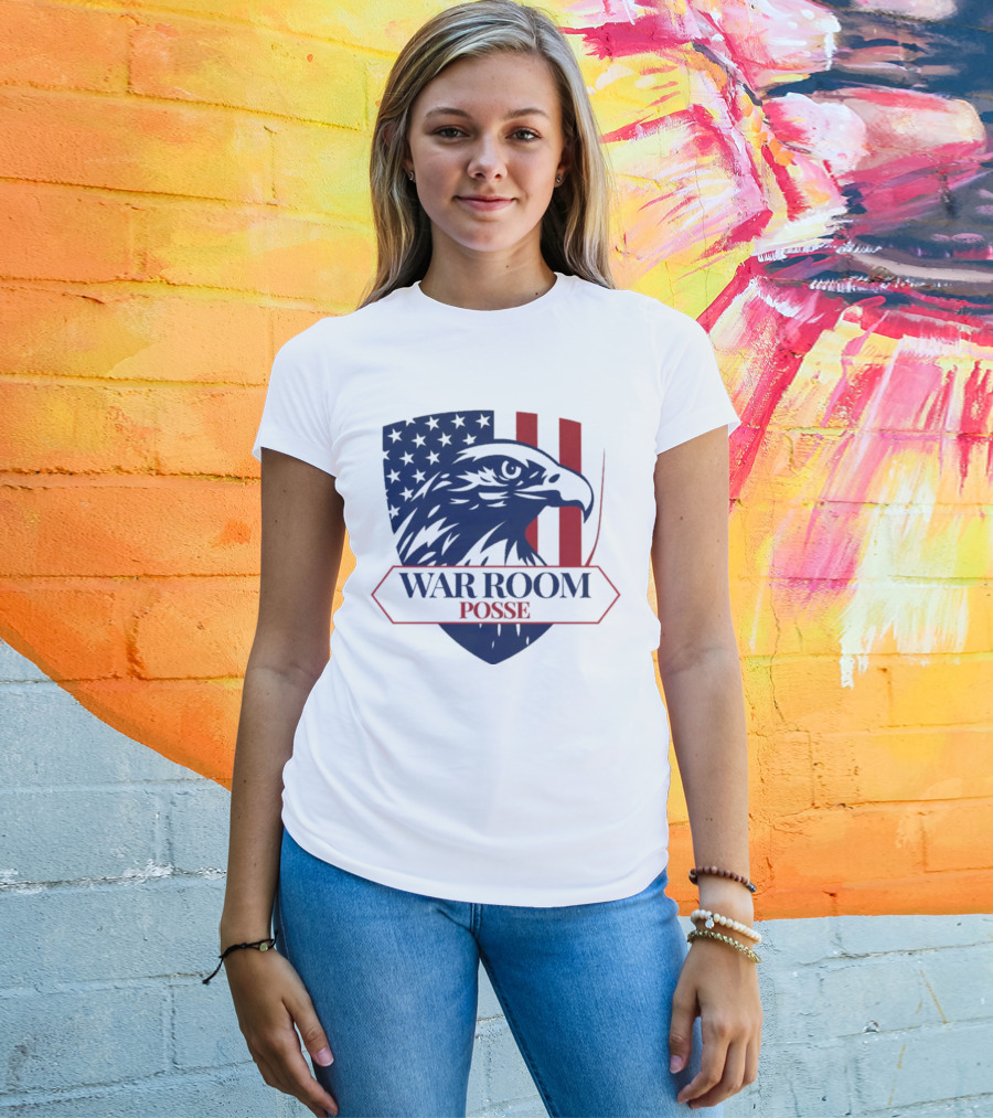 War Room Posse Eagle Shield U.S. Flag Stripes Badge T-Shirt