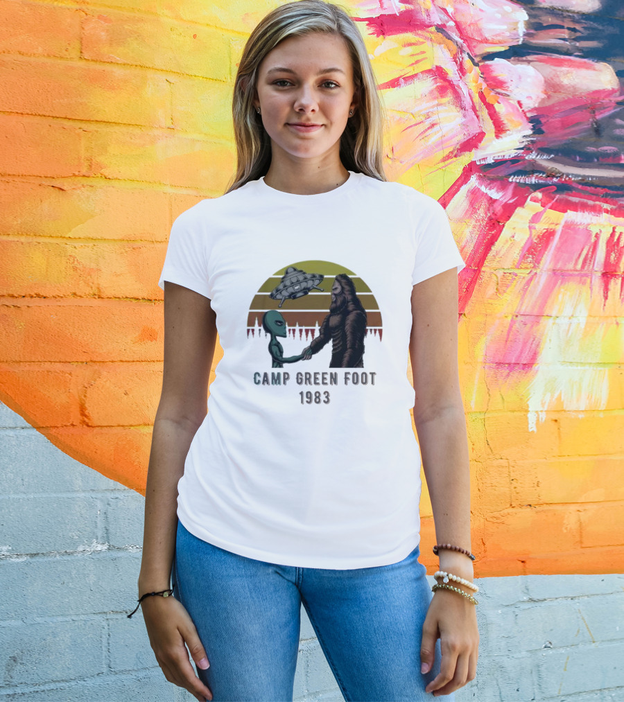 Camp Green Foot 1983 UFO Alien Bigfoot Encounter T-Shirt