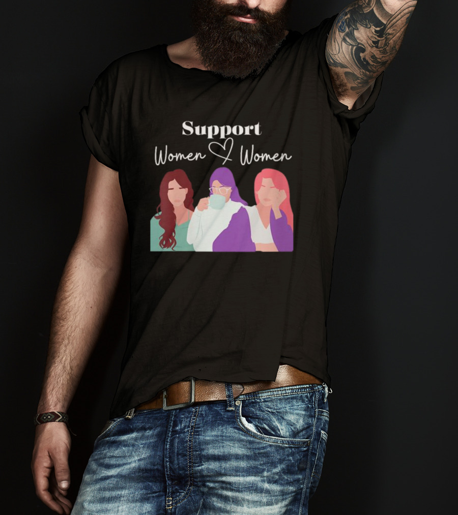 Support Women Love Women Boss Letter Print T-Shirt