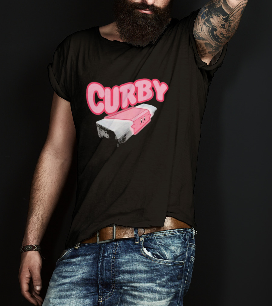 CURBY Pink Brick Character T-Shirt