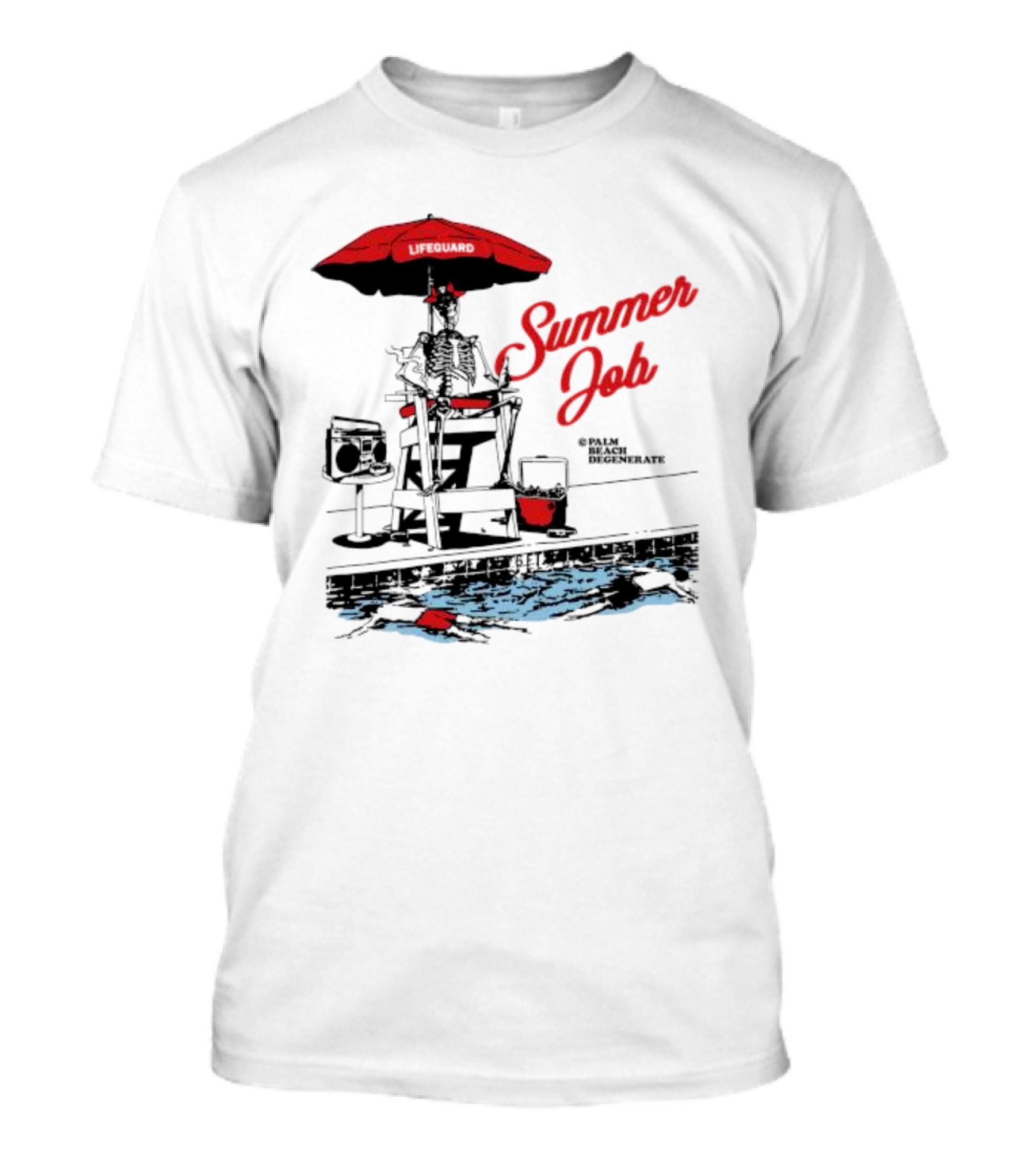 Summer Job Lifeguard Palm Beach Degenerate T-Shirt