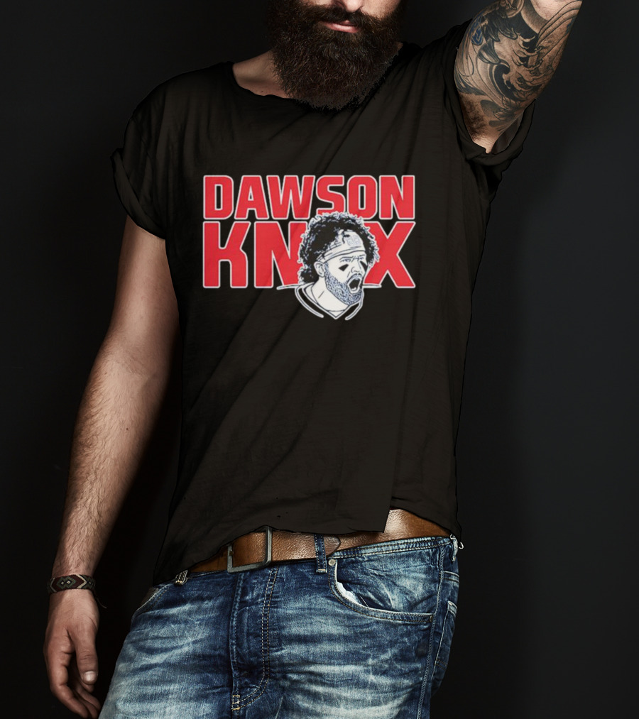 Dawson Knox Roaring Athlete Portrait Headband T-Shirt