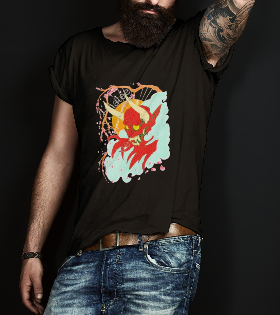 Elvis The Alien Oni Ayylien Clothing Red Demon Mask T-Shirt