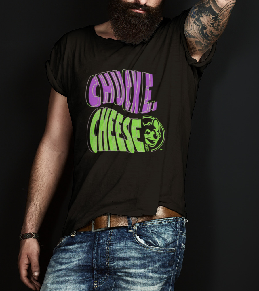 Chuck E. Cheese Spiral Text T-Shirt