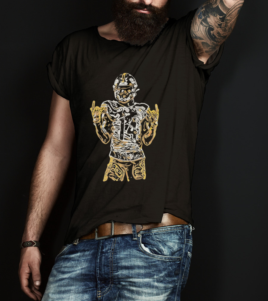 Black And Gold George Football Number 14 Iconic Sports T-Shirt