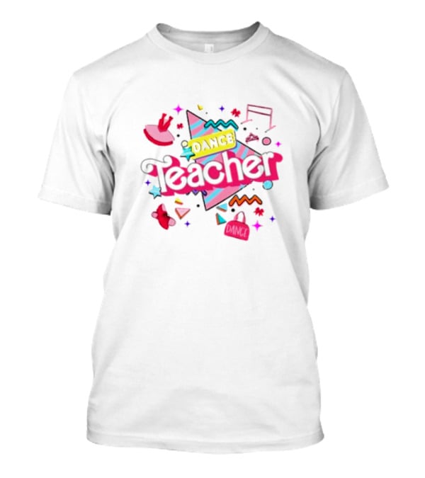 Dance Teacher Colorful Patterns And Dance Icons T-Shirt