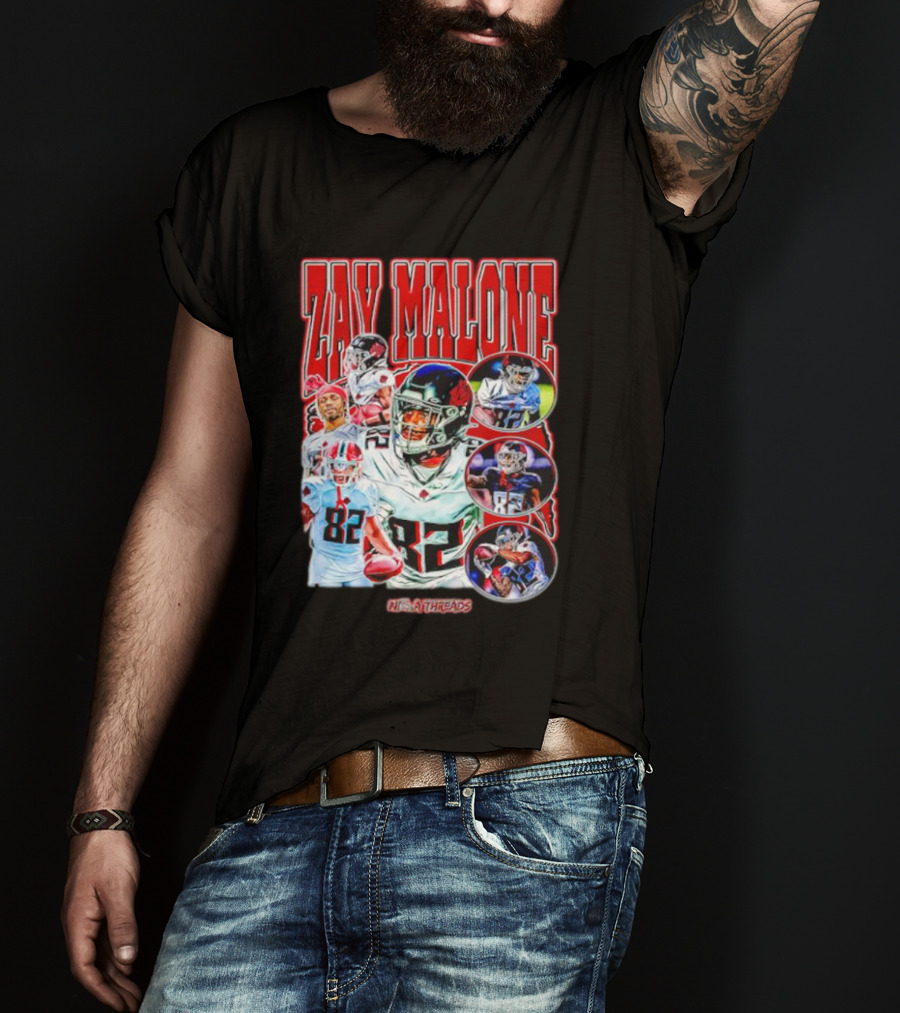 Zay Malone 82 Atlanta Falcons NSNThreads Vintage T-Shirt
