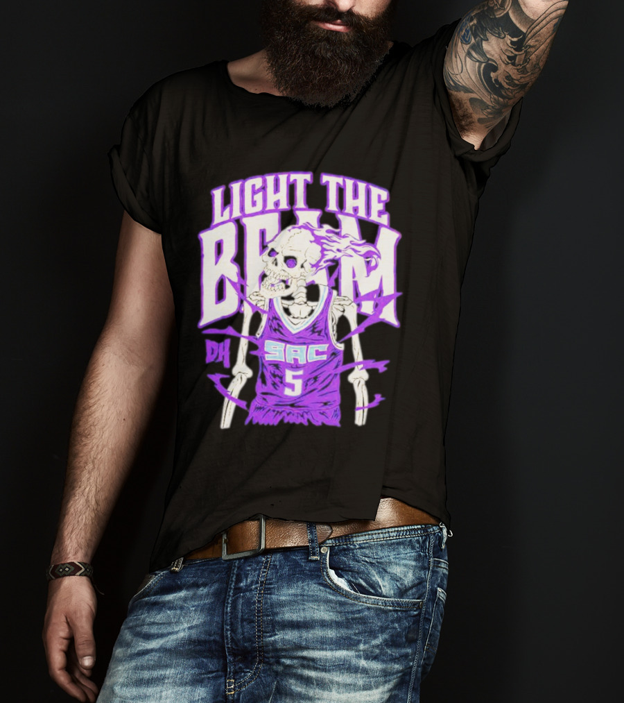Light The Beam Skeleton SAC 5 Kings Drip Heads T-Shirt