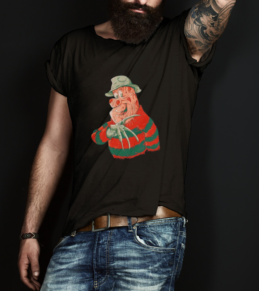 Flintstone Freddy Krueger Nightmare Crossover Mashup T-Shirt