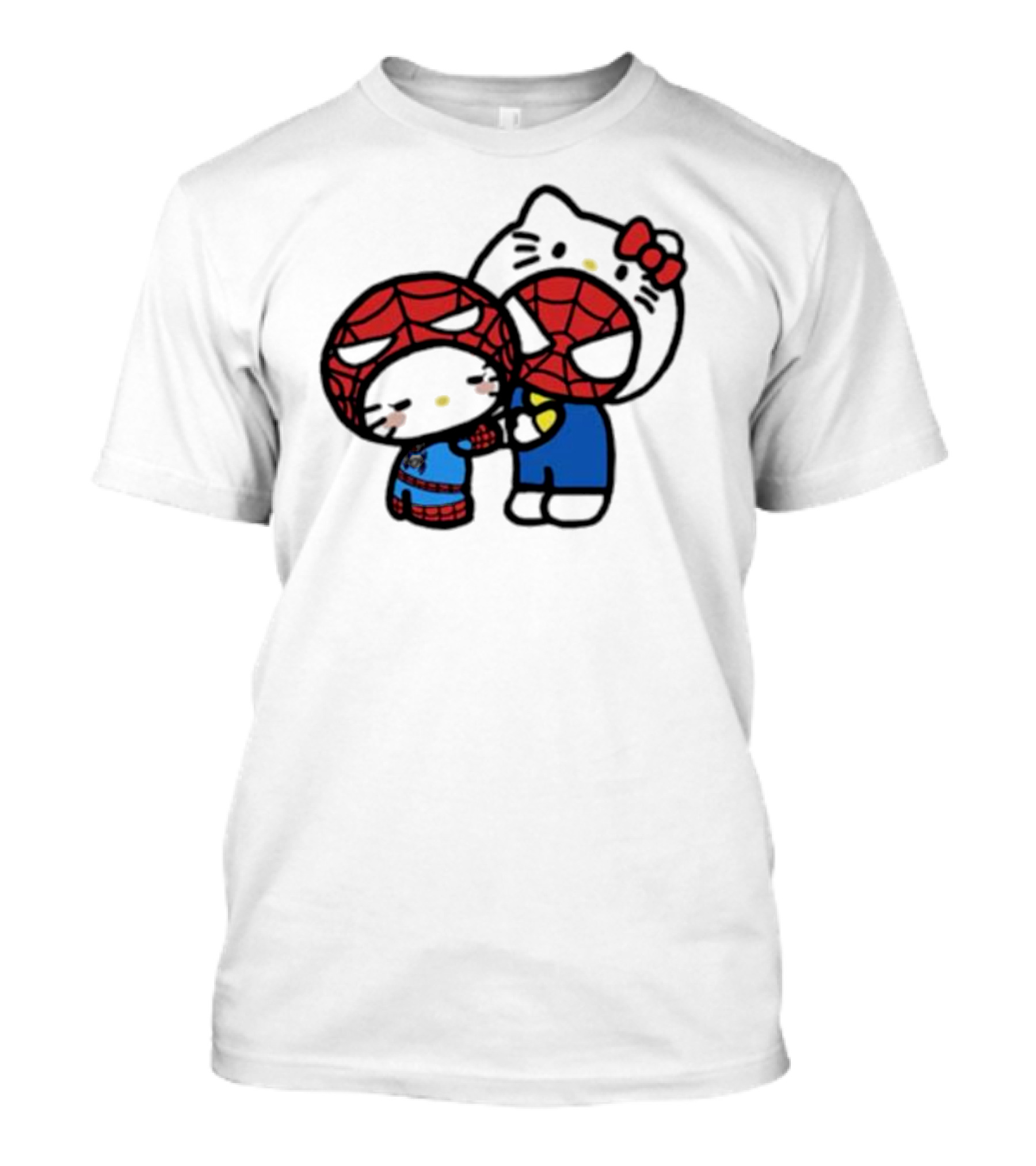 Hello Kitty Spider-Man Crossover Cartoon Characters T-Shirt
