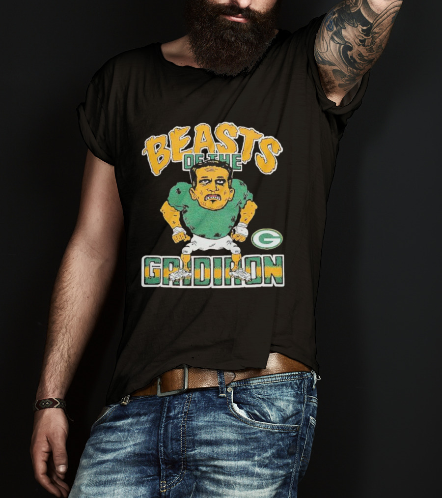 Beasts Of The Gridiron Green Bay Packers Player Caricature T-Shirt