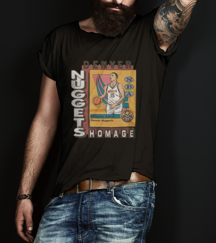 Denver Nuggets Nikola Jokic NBA Nuggets Homage Trading Card T-Shirt