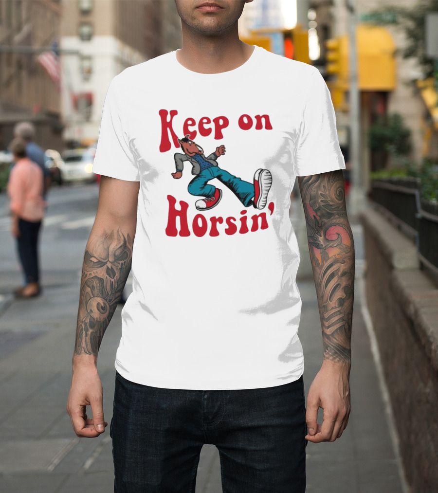 Hiphop Bojack Horseman Keep On Horsin' Retro Cartoon T-Shirt