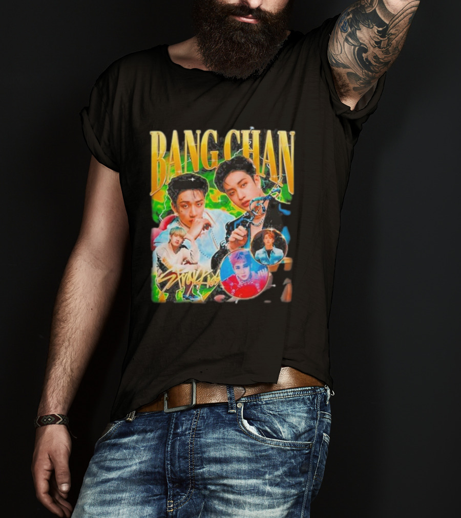 Bang Chan Stray Kids Multicolor Photo Collage T-Shirt