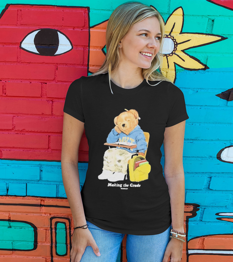 NYT Bear In School Desk With Yellow Backpack T-Shirt