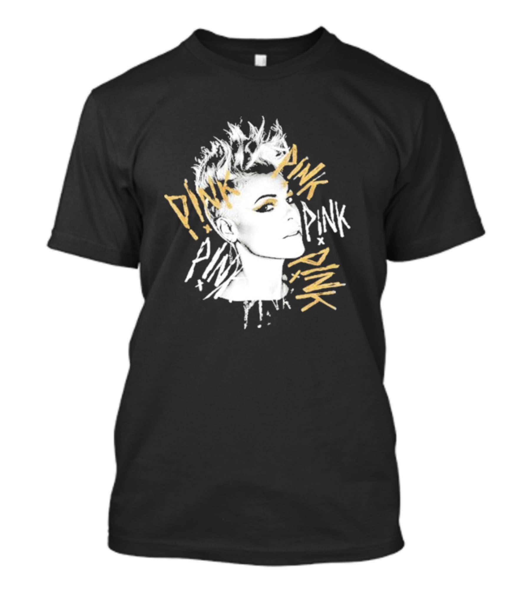 Pnk - Stylized Portrait With Pnk Text T-Shirt