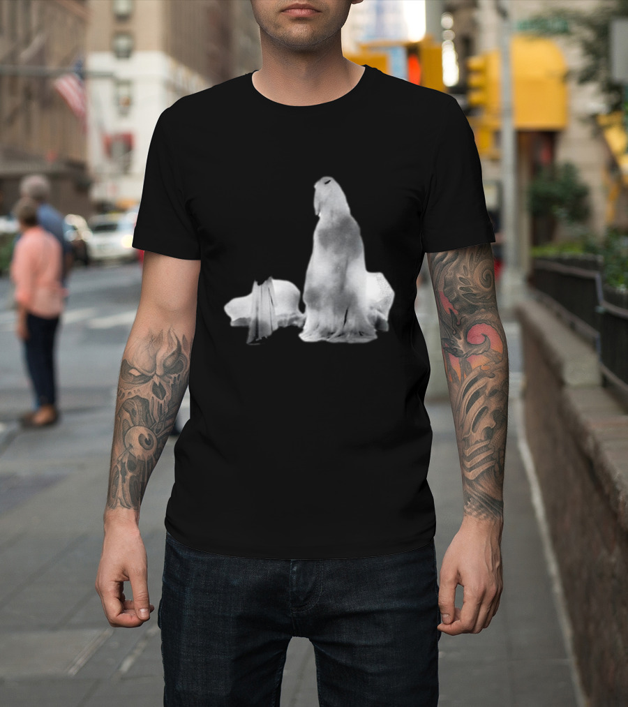 Luh Calm Eerie Spectral Figures On Dark Mysterious Background T-Shirt