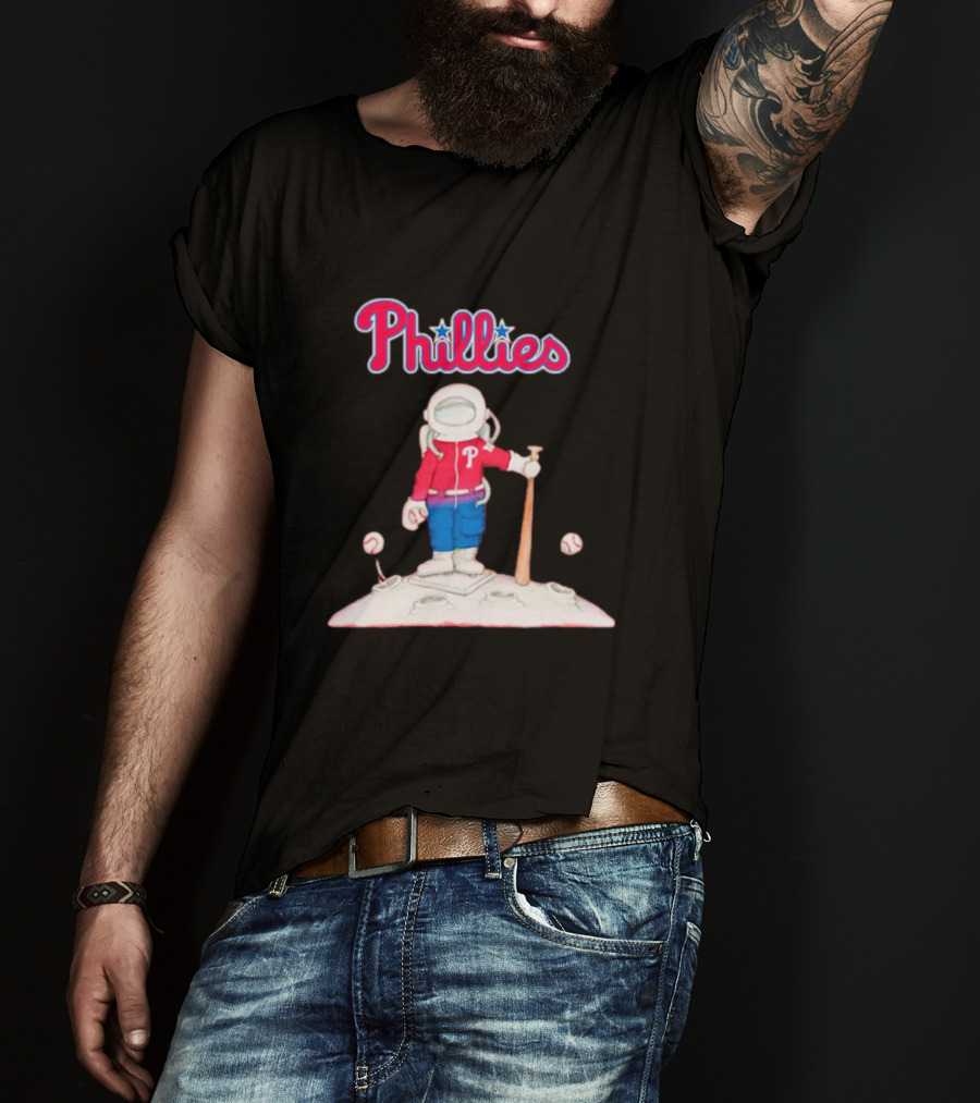 Phillies Astronaut Baseball Moon Adventure T-Shirt