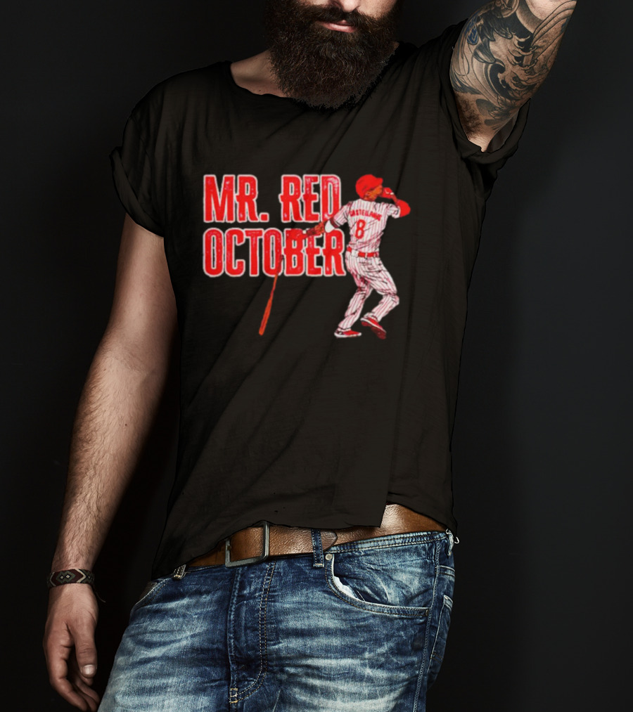 Philadelphia Phillies Mr. Red October Baseball Player Number 8 T-Shirt