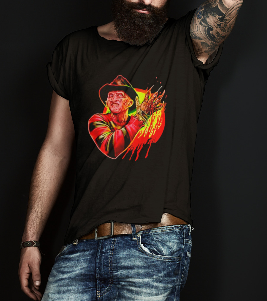 Freddy Krueger Fright Rags Freddy Slashed Retro Horror T-Shirt
