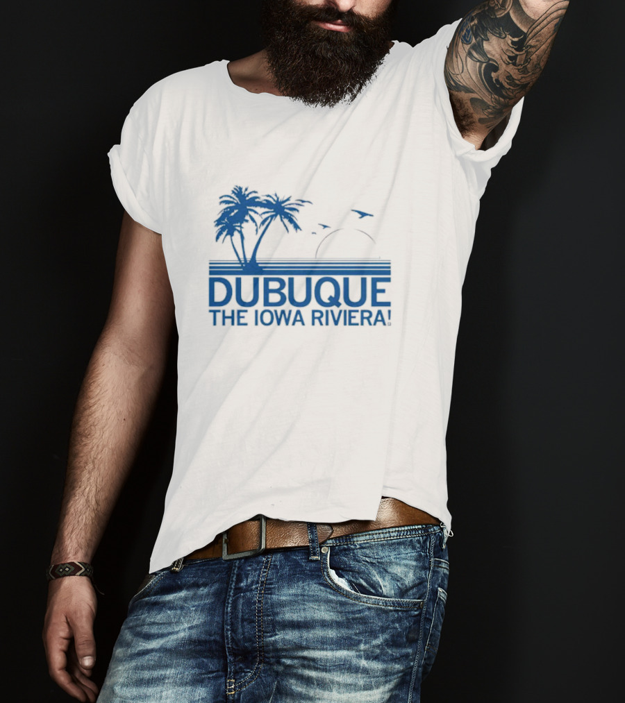 Dubuque The Iowa Riviera Palm Trees Ocean Sunset T-Shirt