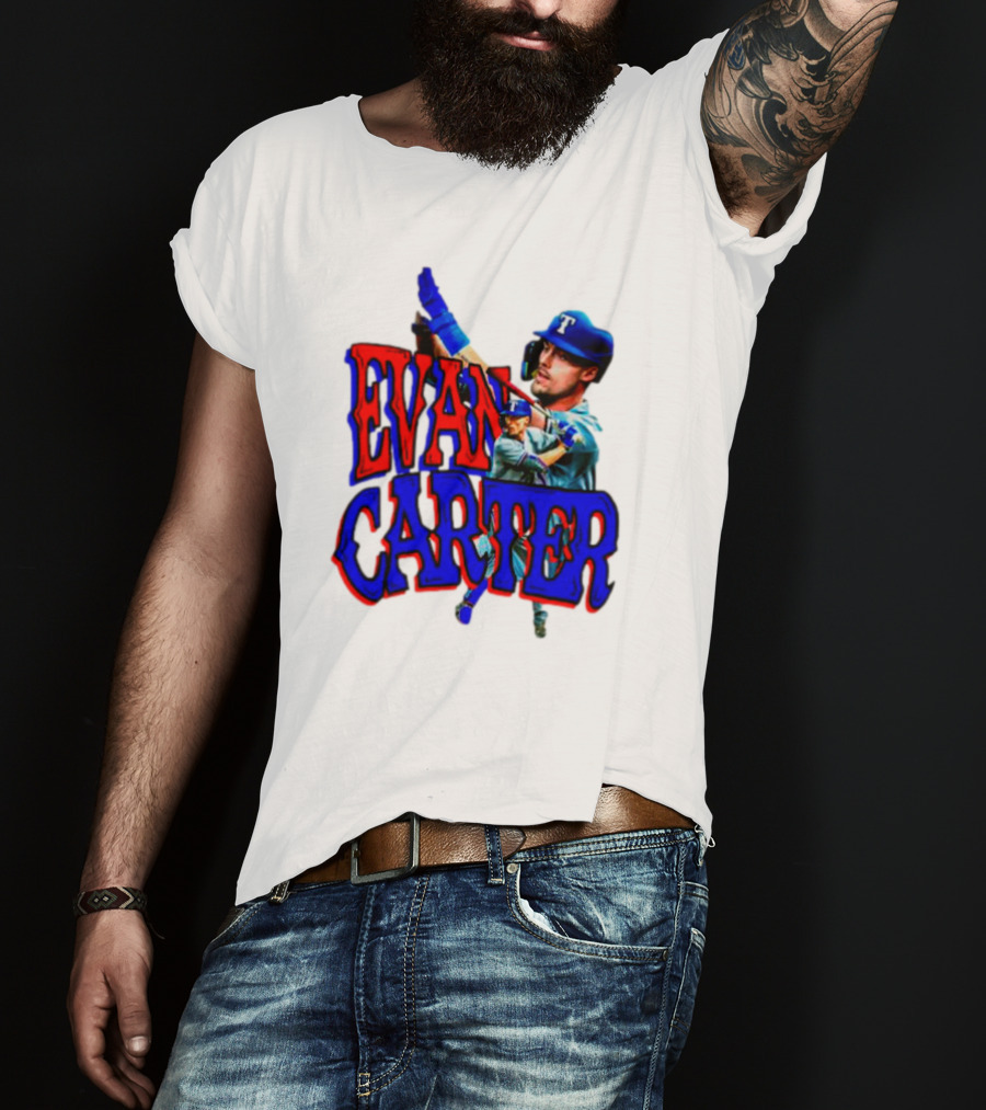 Evan Carter Texas Rangers Baseball Player Image T-Shirt