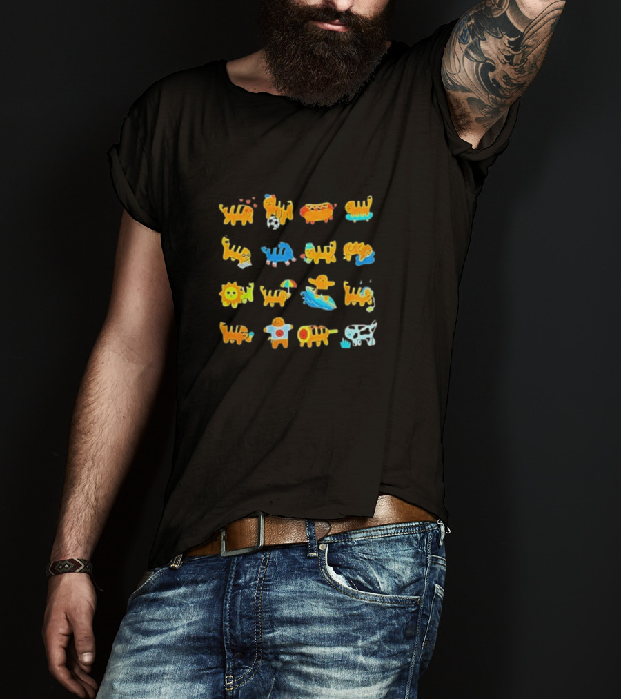 Mango Town Colorful Cat Characters Collection T-Shirt