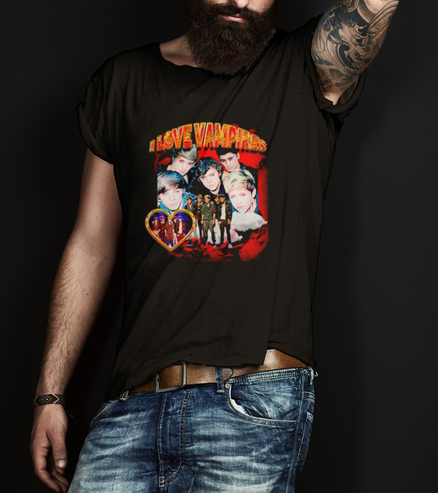 One Direction I Love Vampires Heart Cloud Vampires T-Shirt
