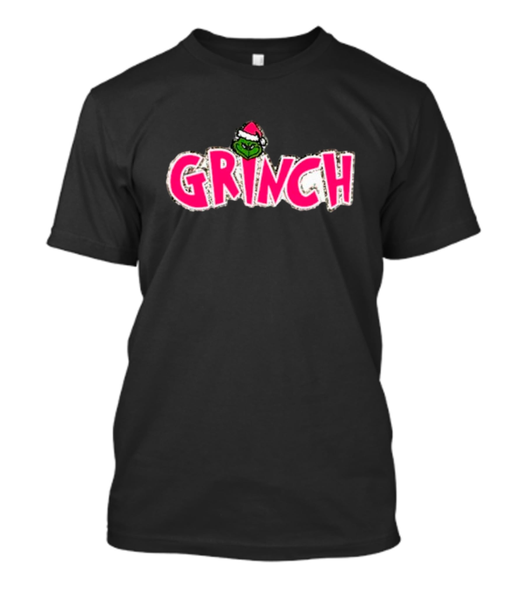 Grinch Santa Hat Pink T-Shirt