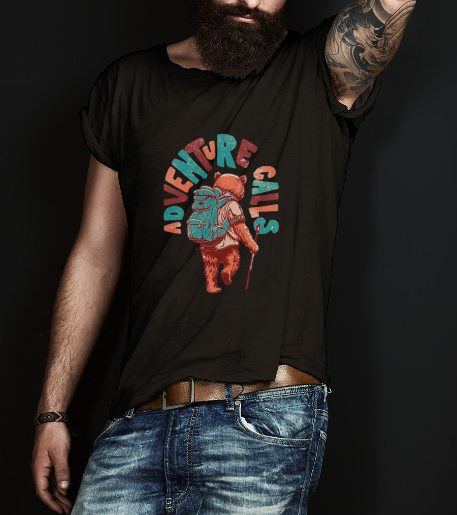 Bear Adventure Calls Backpack Journey T-Shirt