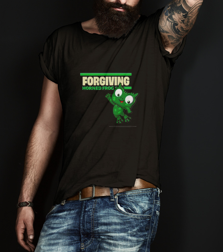 Forgiving Horned Frog Playful Green Character T-Shirt