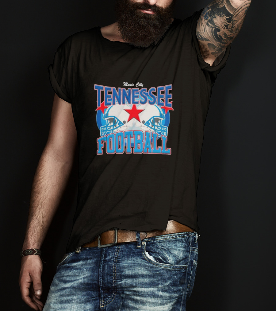Music City Tennessee Football Helmets Star T-Shirt