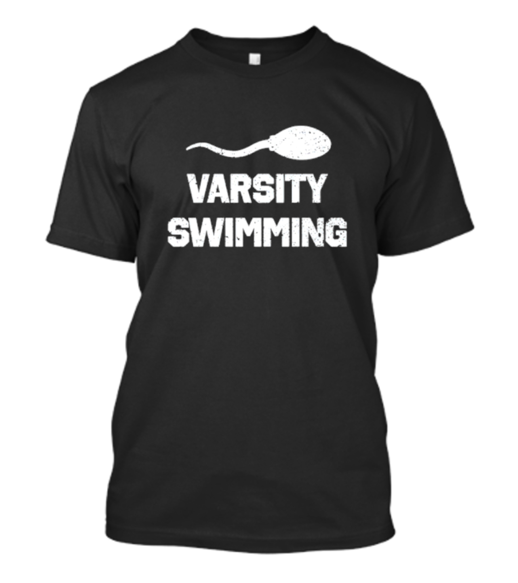 Varsity Swimming Sperm Joke Tease T-Shirt