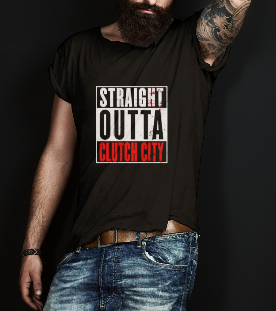 Straight Outta Clutch City Vintage Bold Lettering T-Shirt