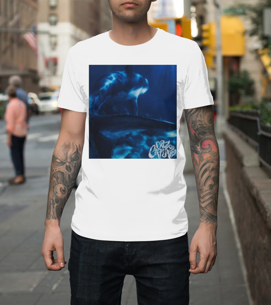 Cruz Cafune Blue Shark Ocean Scene T-Shirt