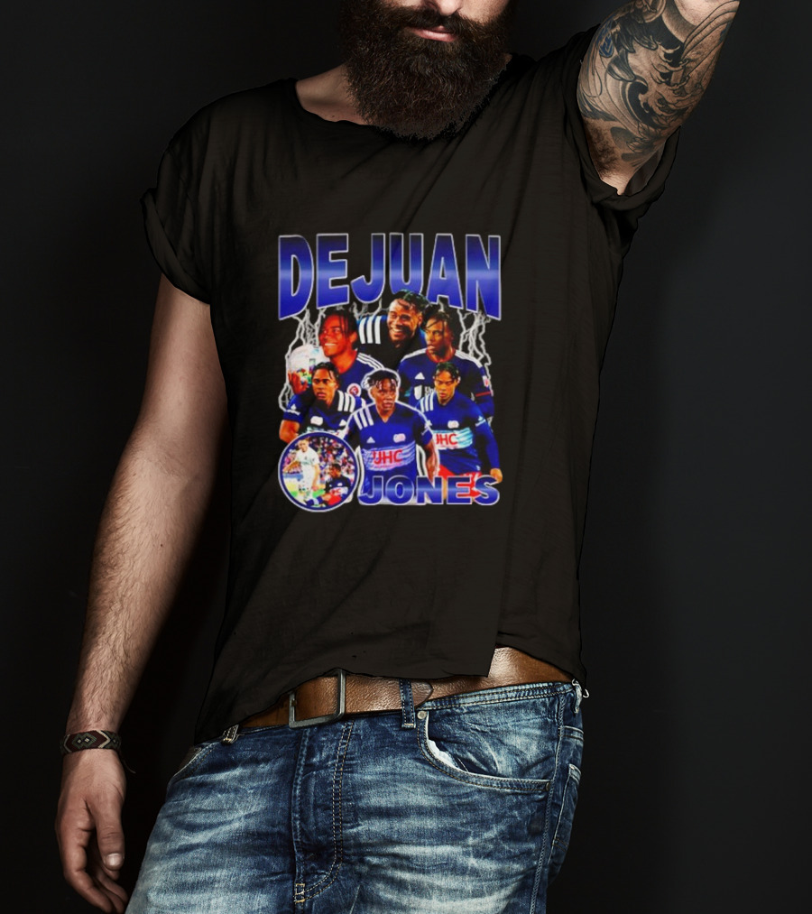 DEJUAN JONES Soccer Bootleg With JHC Logo And Lightning Background T-Shirt
