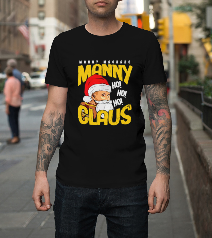 Manny Machado Manny Claus Santa Hat Ho Ho Ho T-Shirt