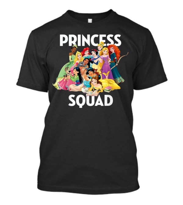 Disney Princess Squad Ensemble With Classic Animated Royal Characters T-Shirt