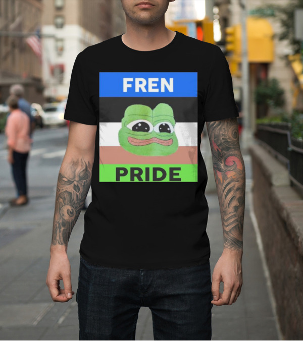 Shirt: Fren Pride Frog Pepe Memetic Ally Flag Colors T-Shirt Fren Pride Frog Pepe Memetic Ally Flag Colors T-Shirt